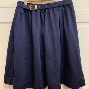 Navy Burberry Skirt with belt